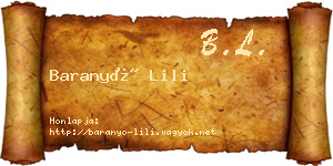 Baranyó Lili névjegykártya